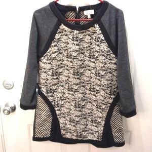 Anthropologie Harlyn Dk Tweed  Size Med  A-Semetrical Tunic